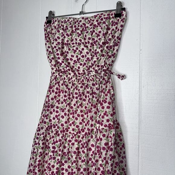 Gap Women’s Floral Strapless Maxi Dress Pink White Size XS - Picture 3 of 5